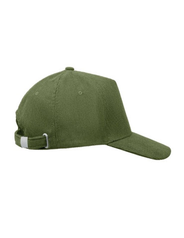 WALE Casquette 5 pans en velours Couleurs : vert armée marquage couleur éclatante