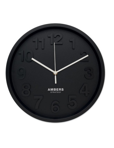 MURO Horloge murale en PP Couleurs : noir objet publicitaire robuste
