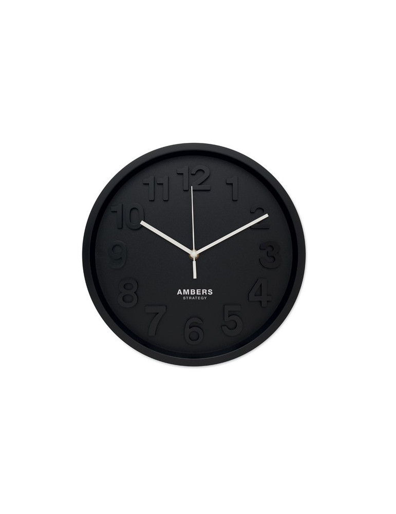 MURO Horloge murale en PP Couleurs : noir objet publicitaire robuste