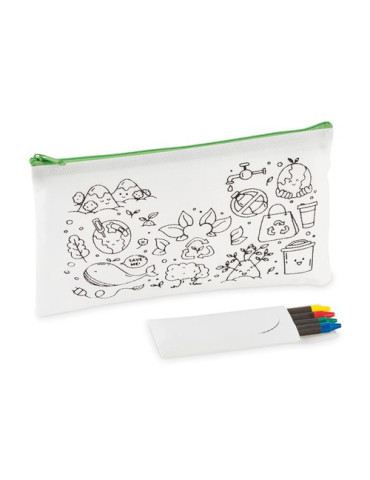 CRAY Trousse 4 crayons de couleur Couleurs : vert citron personnalisable avec votre logo