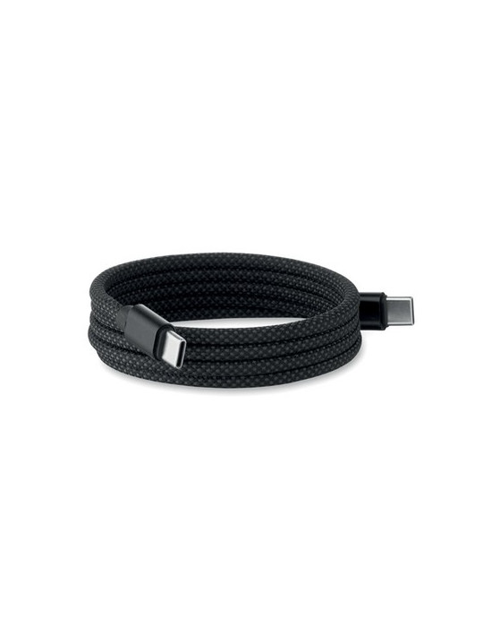 BRAID Câble magnétique en RPET Couleurs : noir goodies publicitaire événementiel