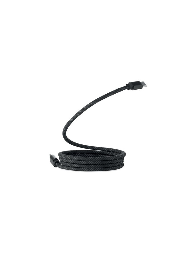 BRAID Câble magnétique en RPET Couleurs : noir cadeau client original