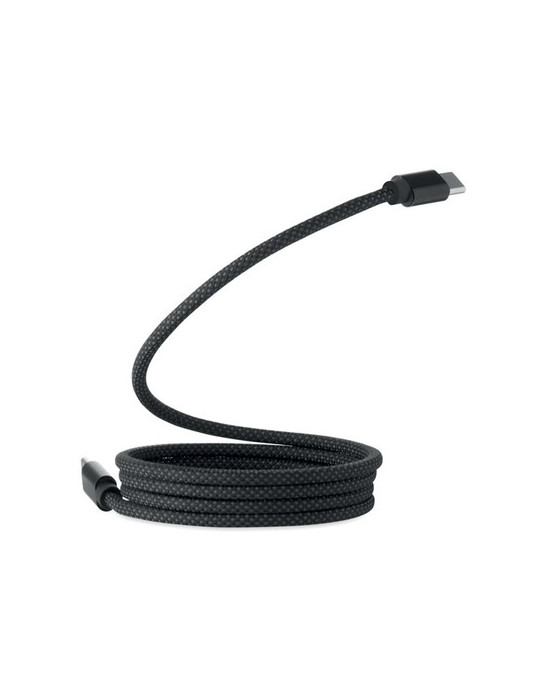 BRAID Câble magnétique en RPET Couleurs : noir cadeau client original