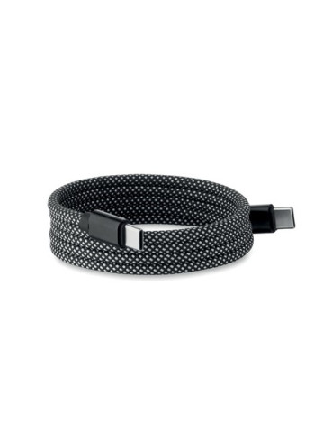 BRAID Câble magnétique en RPET Couleurs : blanc cadeau entreprise pas cher