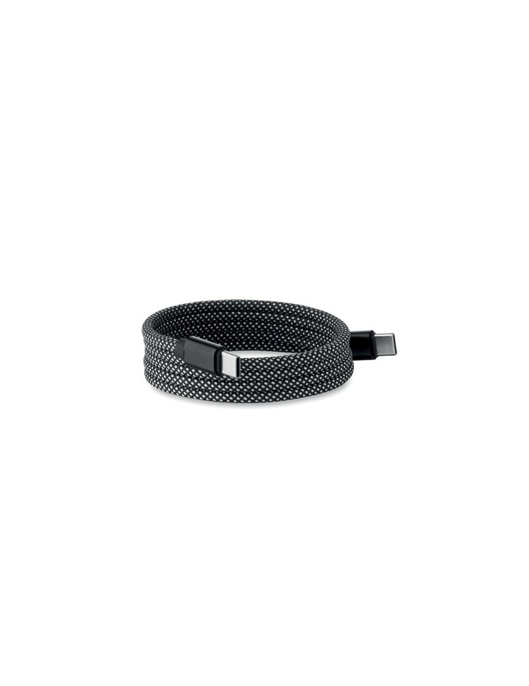 BRAID Câble magnétique en RPET Couleurs : blanc cadeau entreprise pas cher