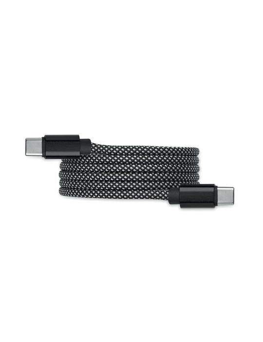 BRAID Câble magnétique en RPET Couleurs : blanc marquage couleur éclatante