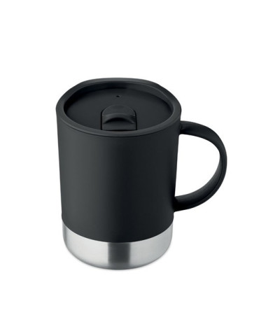 BEAKER Mug simple paroi 300ml Couleurs : noir marquage laser ultra précis