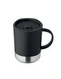 BEAKER Mug simple paroi 300ml Couleurs : noir marquage laser ultra précis