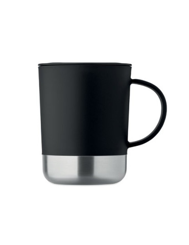 BEAKER Mug simple paroi 300ml Couleurs : noir objet publicitaire robuste