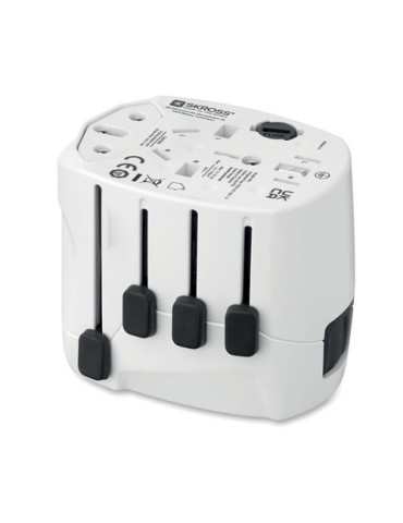 PRO 3-POLE Adaptateur SKROSS® 3pôles Couleurs : blanc cadeau entreprise pas cher