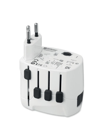 PRO 3-POLE Adaptateur SKROSS® 3pôles Couleurs : blanc goodies publicitaire événementiel