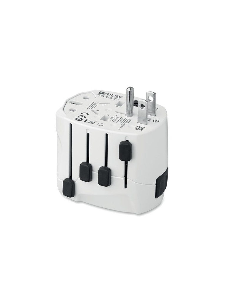 PRO 3-POLE Adaptateur SKROSS® 3pôles Couleurs : blanc objet promotionnel éco-responsable