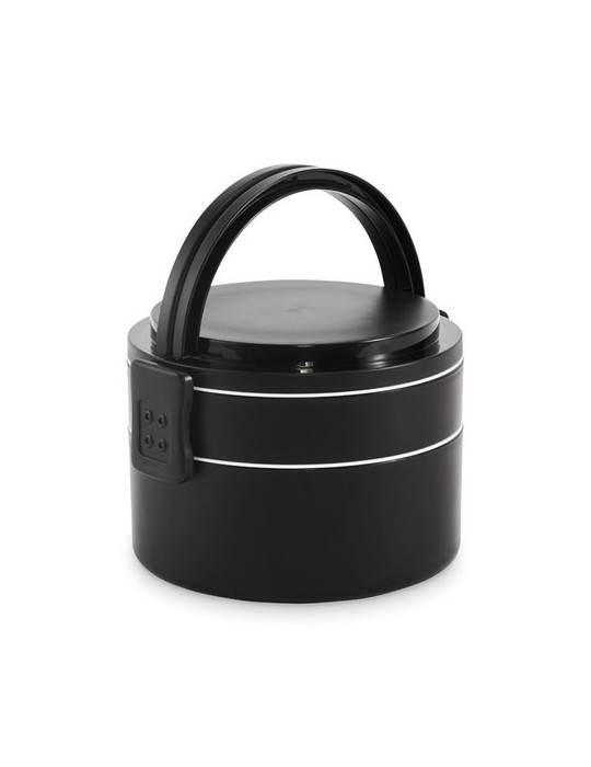 ENSALA Boîte à lunch 2 niveaux en PP Couleurs : noir goodies publicitaire événementiel