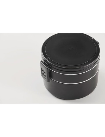 ENSALA Boîte à lunch 2 niveaux en PP Couleurs : noir cadeau collaborateur premium