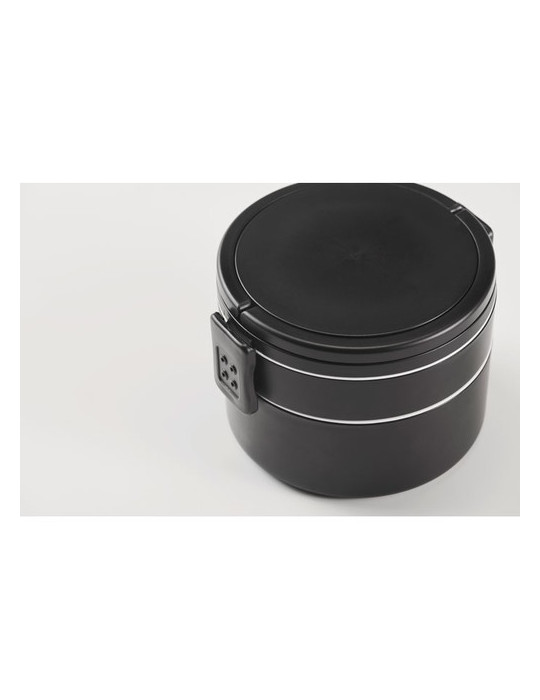 ENSALA Boîte à lunch 2 niveaux en PP Couleurs : noir cadeau collaborateur premium