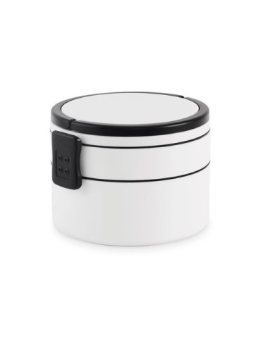 ENSALA Boîte à lunch 2 niveaux en PP Couleurs : blanc personnalisable avec votre logo