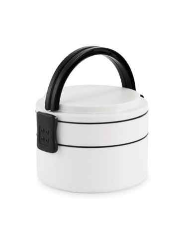 ENSALA Boîte à lunch 2 niveaux en PP Couleurs : blanc cadeau entreprise pas cher