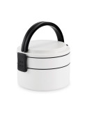 ENSALA Boîte à lunch 2 niveaux en PP Couleurs : blanc cadeau entreprise pas cher