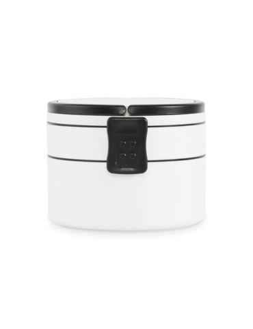ENSALA Boîte à lunch 2 niveaux en PP Couleurs : blanc cadeau affaires élégant