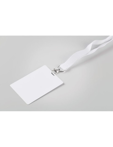 BADLARGE Badge lanyard 120 x 80mm Couleurs : blanc cadeau entreprise pas cher