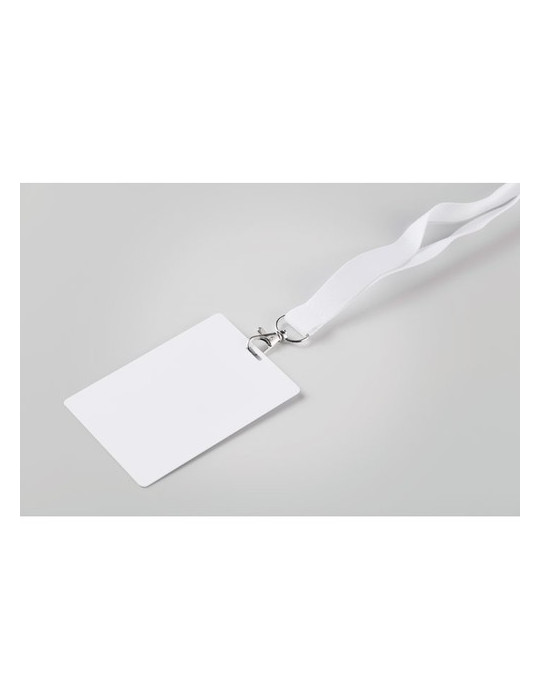 BADLARGE Badge lanyard 120 x 80mm Couleurs : blanc cadeau entreprise pas cher
