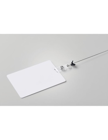 BADLARGE Badge lanyard 120 x 80mm Couleurs : blanc goodies publicitaire événementiel