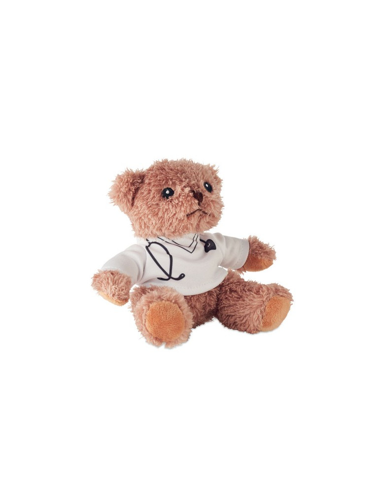 DOC Ours en peluche docteur Couleurs : blanc personnalisable avec votre logo