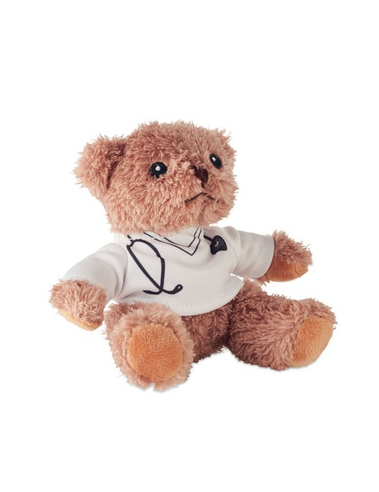 DOC Ours en peluche docteur Couleurs : blanc personnalisable avec votre logo