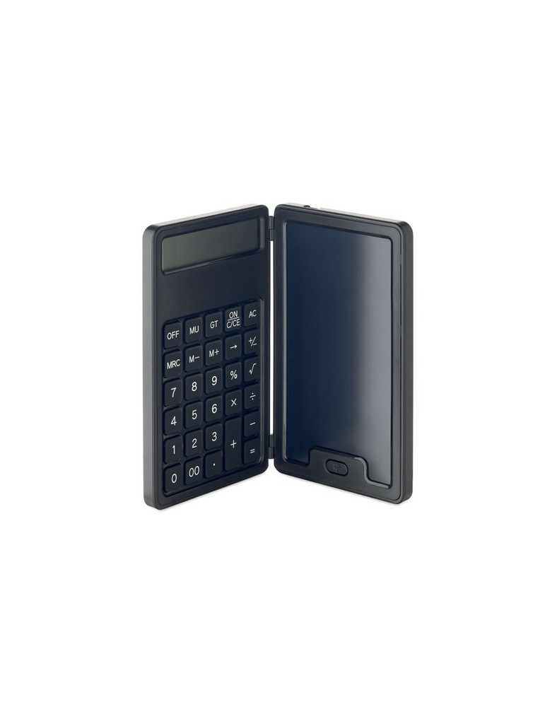 CLERK Calculatrice avec tablette LCD Couleurs : noir goodies publicitaire événementiel