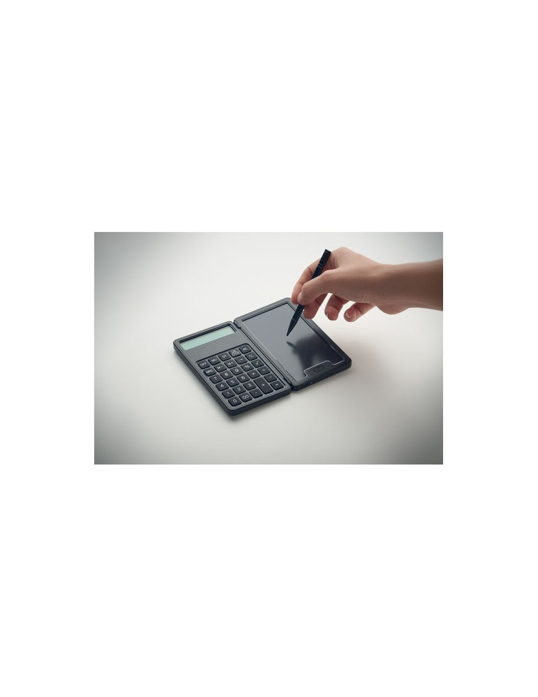 CLERK Calculatrice avec tablette LCD Couleurs : noir marquage laser ultra précis