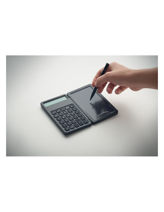 CLERK Calculatrice avec tablette LCD Couleurs : noir marquage laser ultra précis