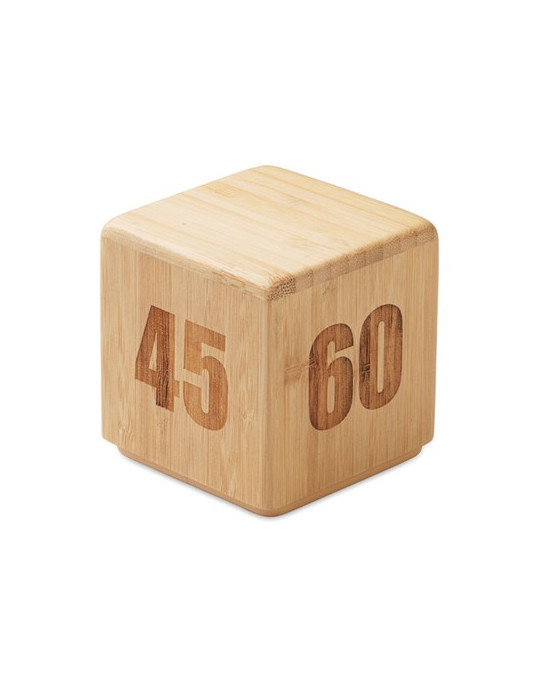 CURT Minuteur en bambou Couleurs : bois personnalisable avec votre logo