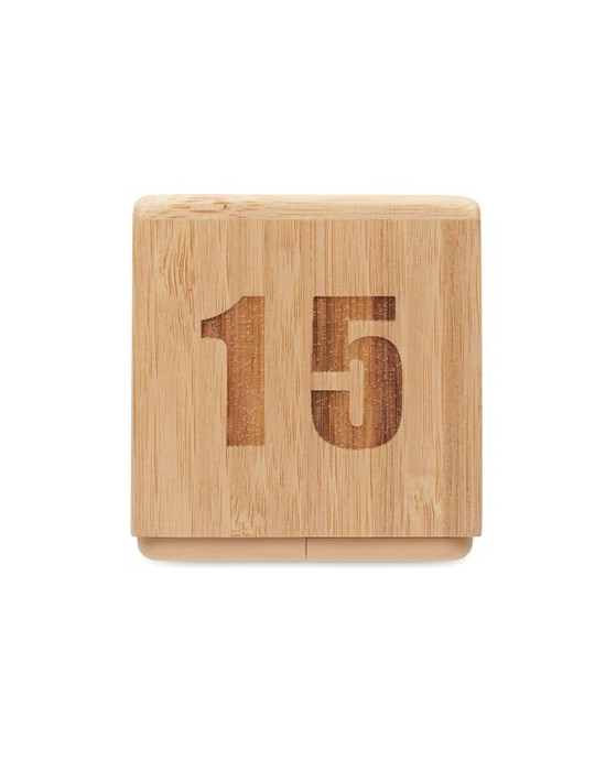 CURT Minuteur en bambou Couleurs : bois objet promotionnel éco-responsable