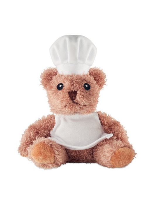 TEDDCHEF Ours en peluche chef cuisinier Couleurs : blanc