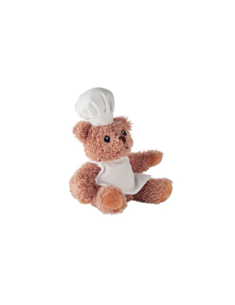 TEDDCHEF Ours en peluche chef cuisinier Couleurs : blanc personnalisable avec votre logo