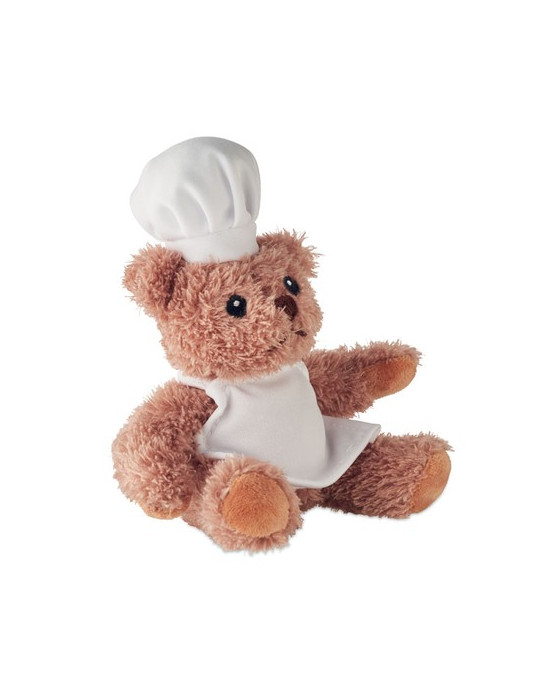 TEDDCHEF Ours en peluche chef cuisinier Couleurs : blanc personnalisable avec votre logo