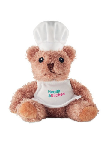 TEDDCHEF Ours en peluche chef cuisinier Couleurs : blanc cadeau entreprise pas cher