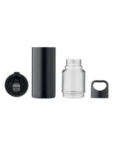 DUALUSE Bouteille 2 en 1 610ml Couleurs : noir cadeau entreprise pas cher