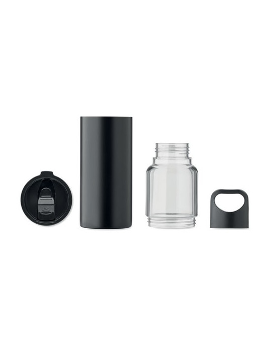 DUALUSE Bouteille 2 en 1 610ml Couleurs : noir cadeau entreprise pas cher