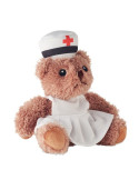 NURSE Ours en peluche infirmière Couleurs : blanc personnalisable avec votre logo