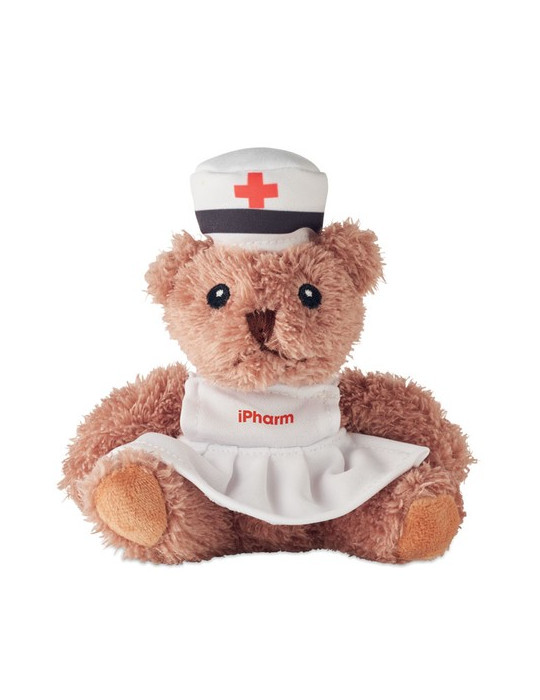 NURSE Ours en peluche infirmière Couleurs : blanc cadeau entreprise pas cher