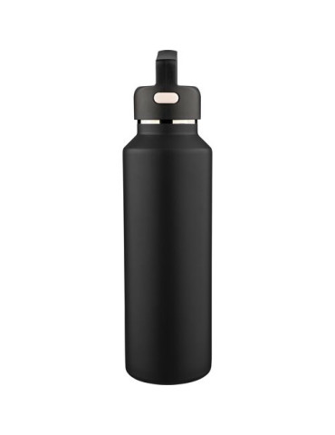 Gourde double paroi de 600 ml en acier inoxydable recyclé Mace Couleurs : noir Matières : acier inoxydable recyclé
