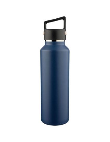 Gourde double paroi de 600 ml en acier inoxydable recyclé Mace Couleurs : noir Matières : acier inoxydable recyclé goodies entre