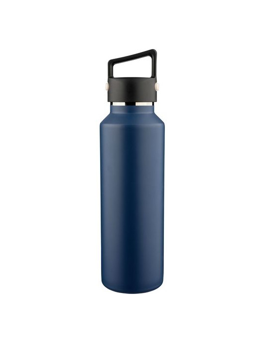 Gourde double paroi de 600 ml en acier inoxydable recyclé Mace Couleurs : noir Matières : acier inoxydable recyclé goodies entre