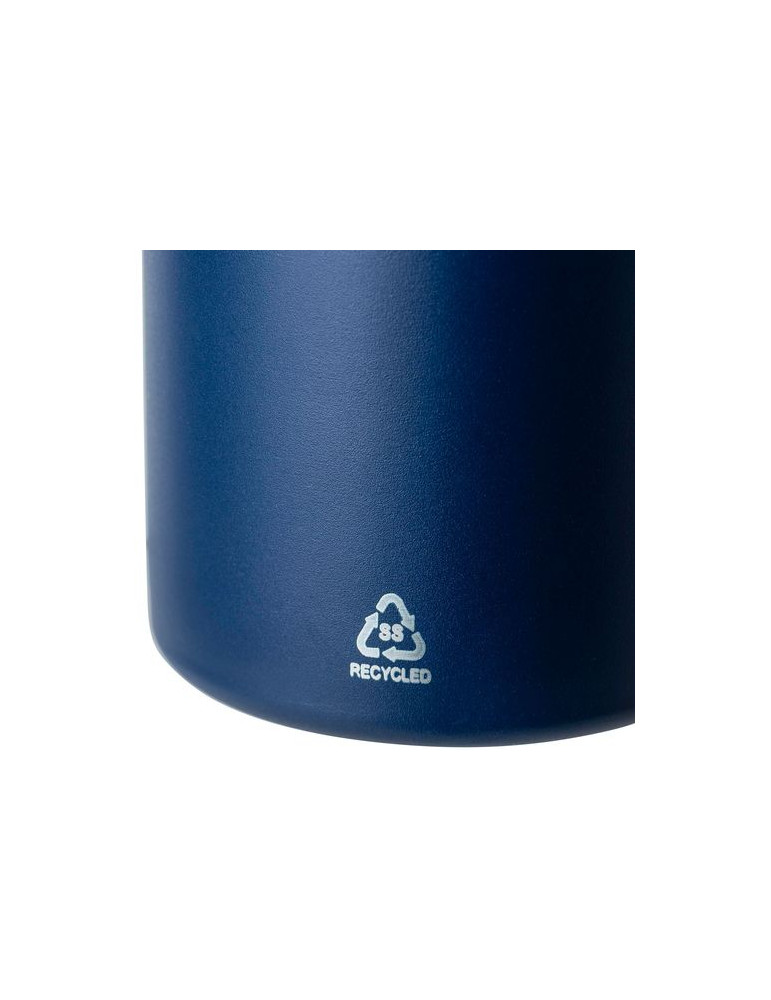 Gourde double paroi de 600 ml en acier inoxydable recyclé Mace Couleurs : noir Matières : acier inoxydable recyclé livraison exp