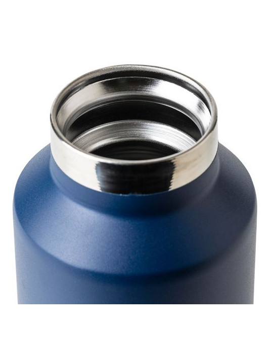 Gourde double paroi de 600 ml en acier inoxydable recyclé Mace Couleurs : noir Matières : acier inoxydable recyclé personnalisat