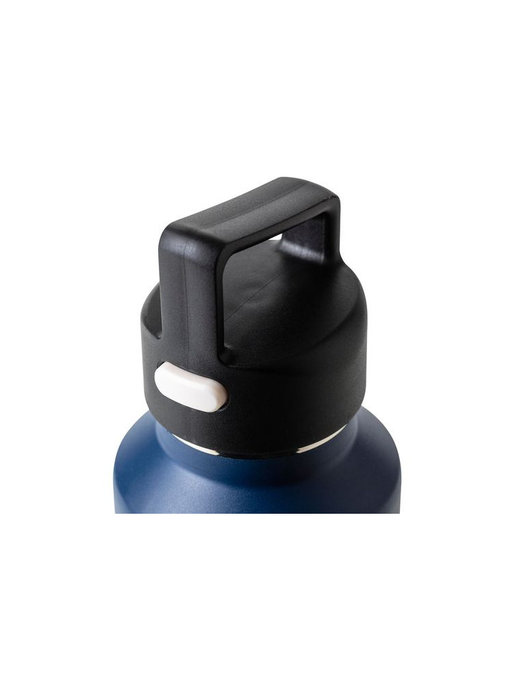 Gourde double paroi de 600 ml en acier inoxydable recyclé Mace Couleurs : noir Matières : acier inoxydable recyclé goodies entre