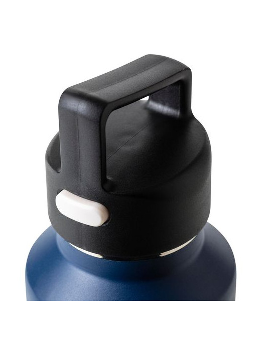 Gourde double paroi de 600 ml en acier inoxydable recyclé Mace Couleurs : noir Matières : acier inoxydable recyclé goodies entre