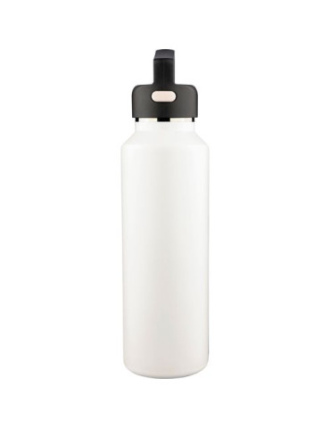Gourde double paroi de 600 ml en acier inoxydable recyclé Mace Couleurs : blanc Matières : acier inoxydable recyclé cadeau entre