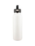 Gourde double paroi de 600 ml en acier inoxydable recyclé Mace Couleurs : blanc Matières : acier inoxydable recyclé cadeau entre